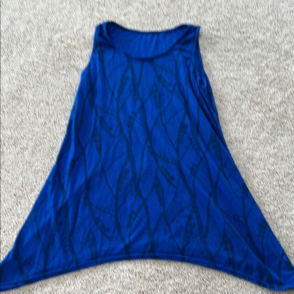 Sleeveless Blue Patterned Women's dress, swim cover up